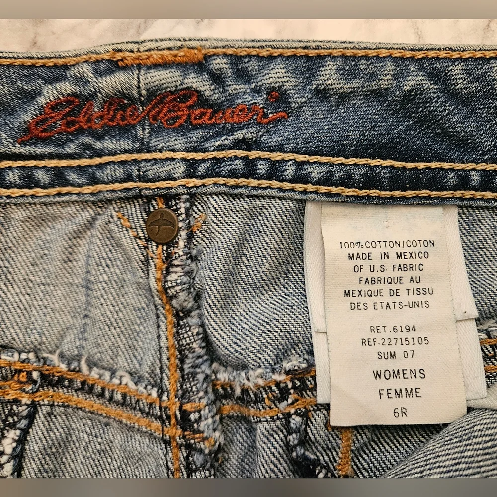 EDDIE BAUER Y2K 100% Cotton Vintage Above The  Knee Length Denim Jean Skirt! - Picture 7 of 8